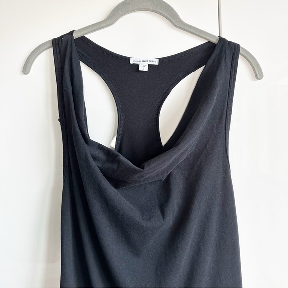 Standard James Perse Knit Dress Black Cowl Neck Size 2 Medium Racerback - Picture 3 of 7